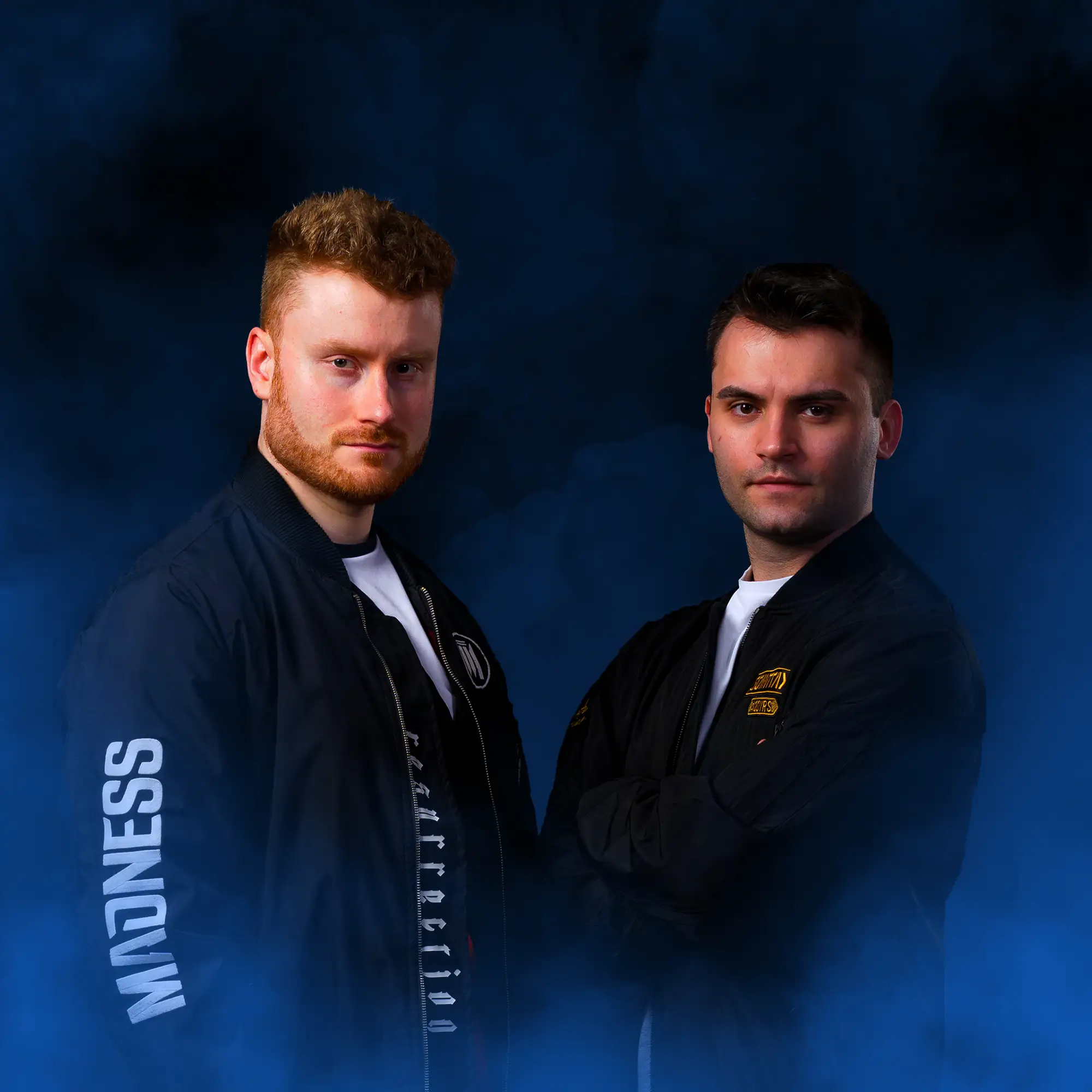 Eike Sippel und Avram Ivanovic, Presseportrait im blauen Nebel